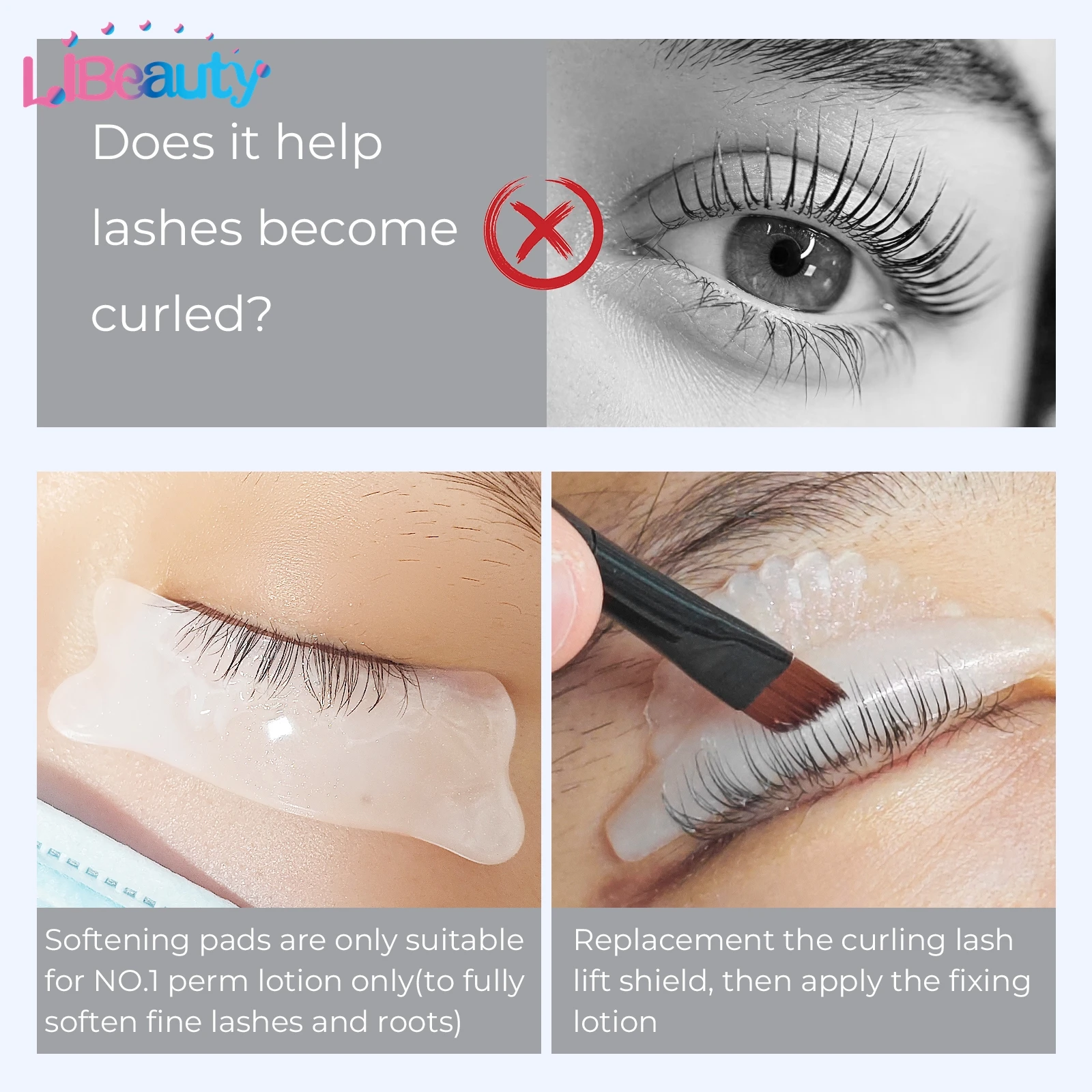 Libeauty 2 pièces ours collant cils adoucissant tampon Silicone cils Perm tampons cils tiges bouclier levage cils accessoires outil de maquillage