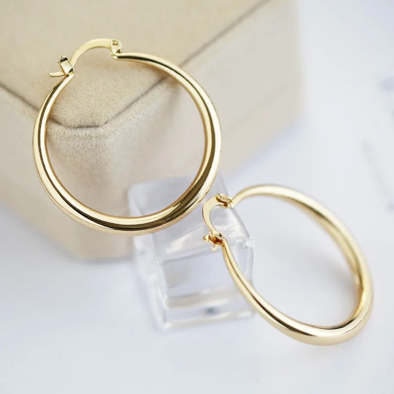 Silver Color Big Circle Round Hoop Earring For Women Unusual Earrings Trend Christmas Jewelry image 6