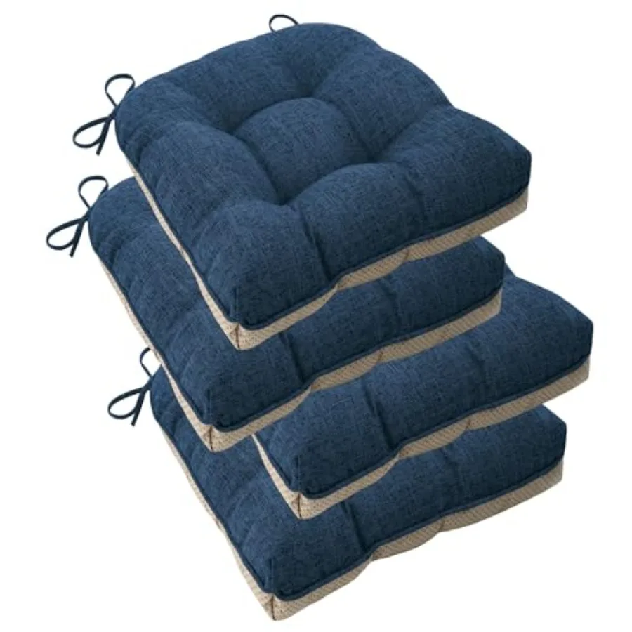 

Chair Cushions for Dining Chairs 18" x 18" x 3" Kitchen Chair Cushions Set of 4 Tufted Chair Pads with Ties and Non-Slip Backin