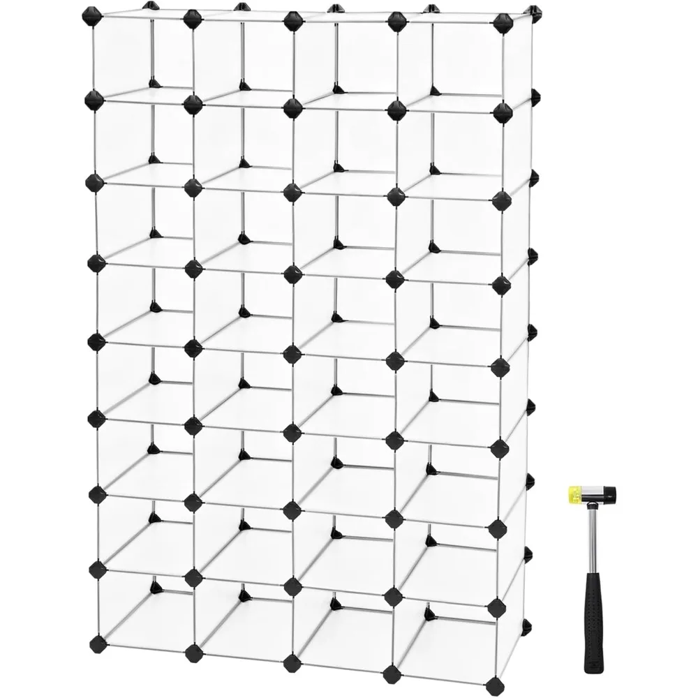 

Shoe Rack Interlocking Plastic Shoe Organizer, DIY Storage Cabinet for Closet Entryway Bedroom Garage, Space Saving