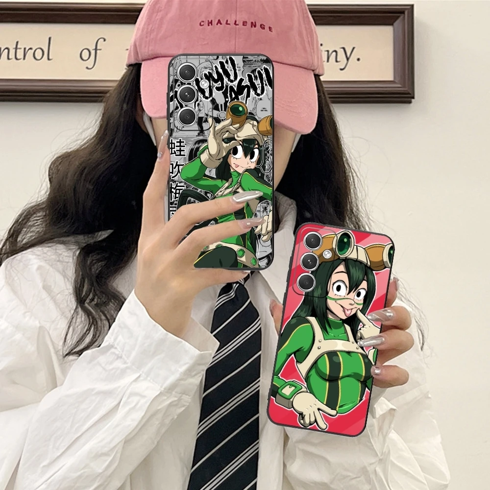 Hero Tsuyu Asui Froppy Cell Phone Case for Samsung Galaxy S24 S23 S22 S21 S20 S10 S9 Plus FE Ultra Lite Black Phone Cover Shell