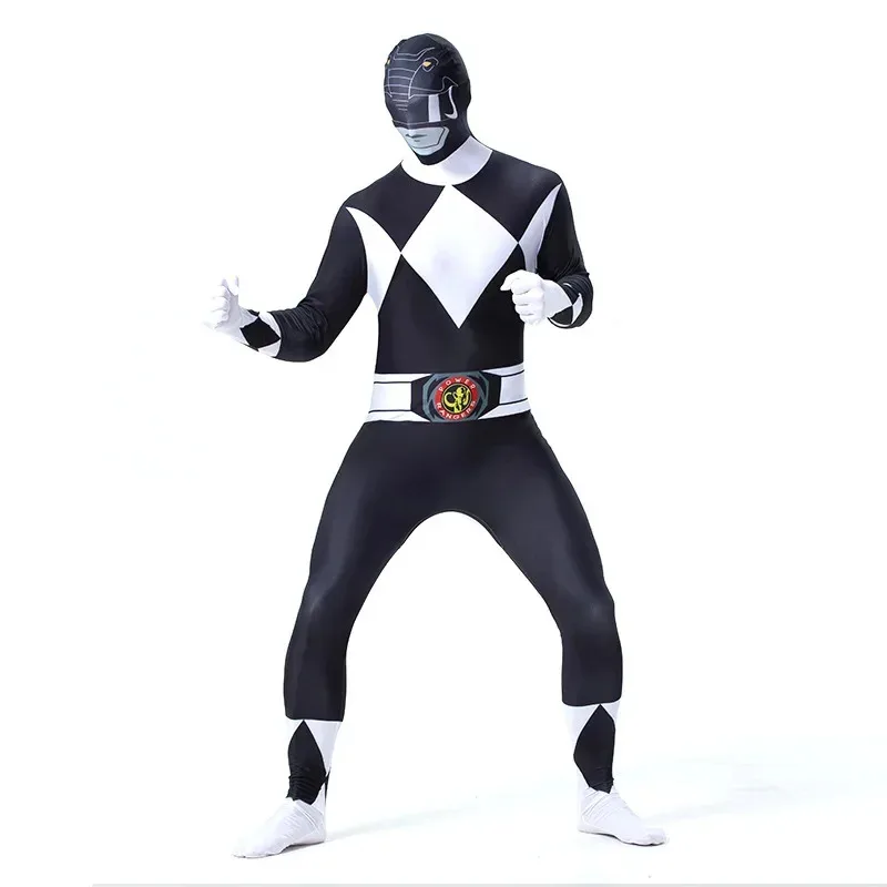 할로윈 블루 비트 레인저 Sentai Kyoryu Sentai Zyuranger 레인저 공룡 팀 코스프레 의상 성인 키즈 Mans Zentai Jumpsuit