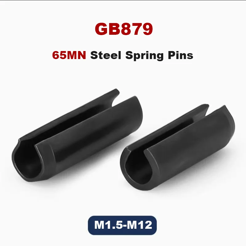 M1.5 M2 M2.5 M3 M4 M5 M6 M8 M10 M12 65MN Steel Spring Pins GB879 Cylindrical Elastic Open Dowel Slotted Split Tension Pins