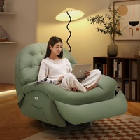 First-Class Reclining Electric Single Sofa Heated Massage Cabin Function Rocking Chair Leather Fabric Metal Lazy Leisure Style