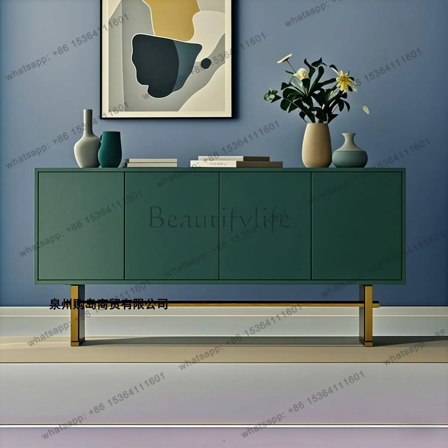 Original Italian minimalist paint dining side cabinet living room against the wall storage porch storage decorative cabinet