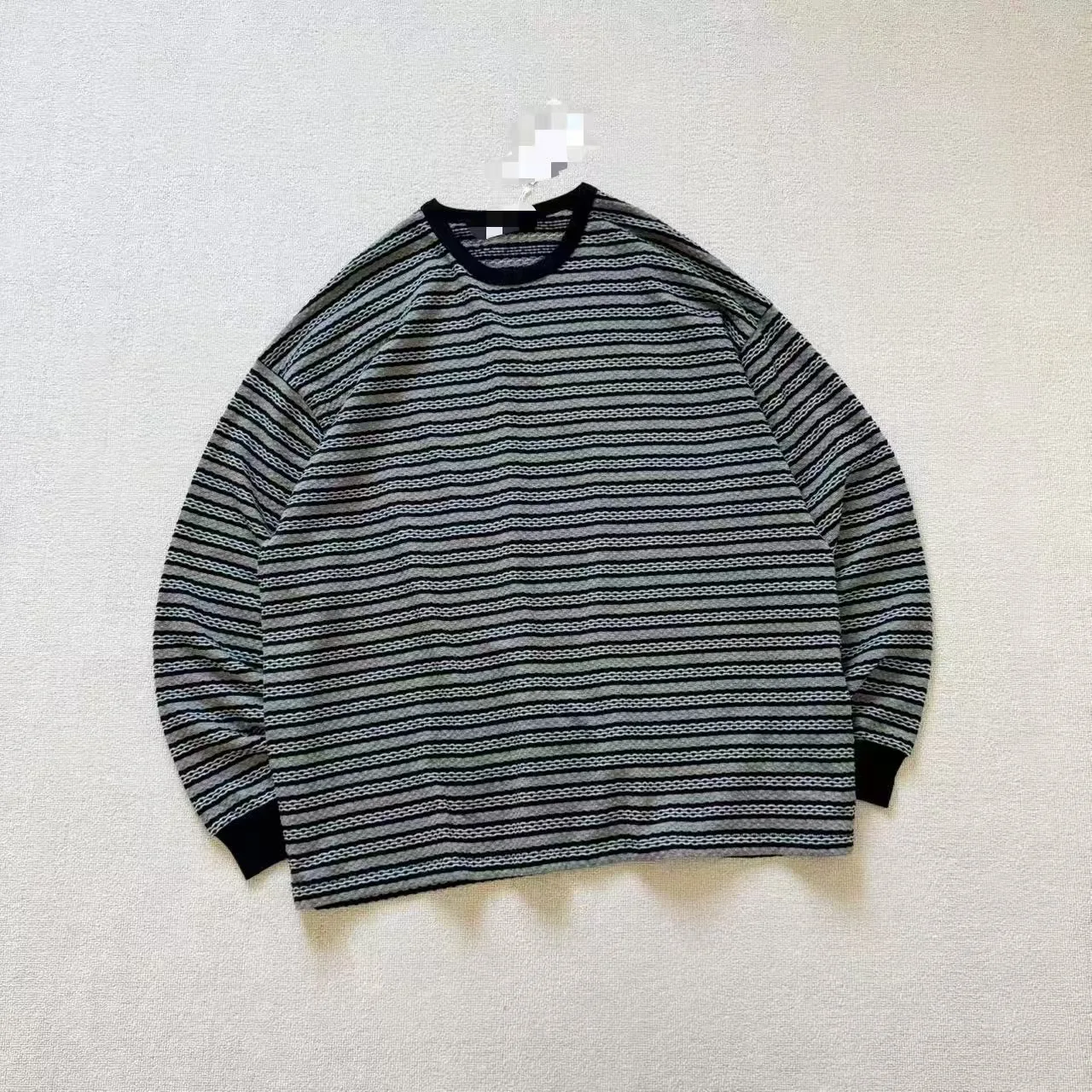 

COOTIE JACQUARD L/S Jacquard Vintage Wool Striped Long Sleeve T-Shirt 25SS