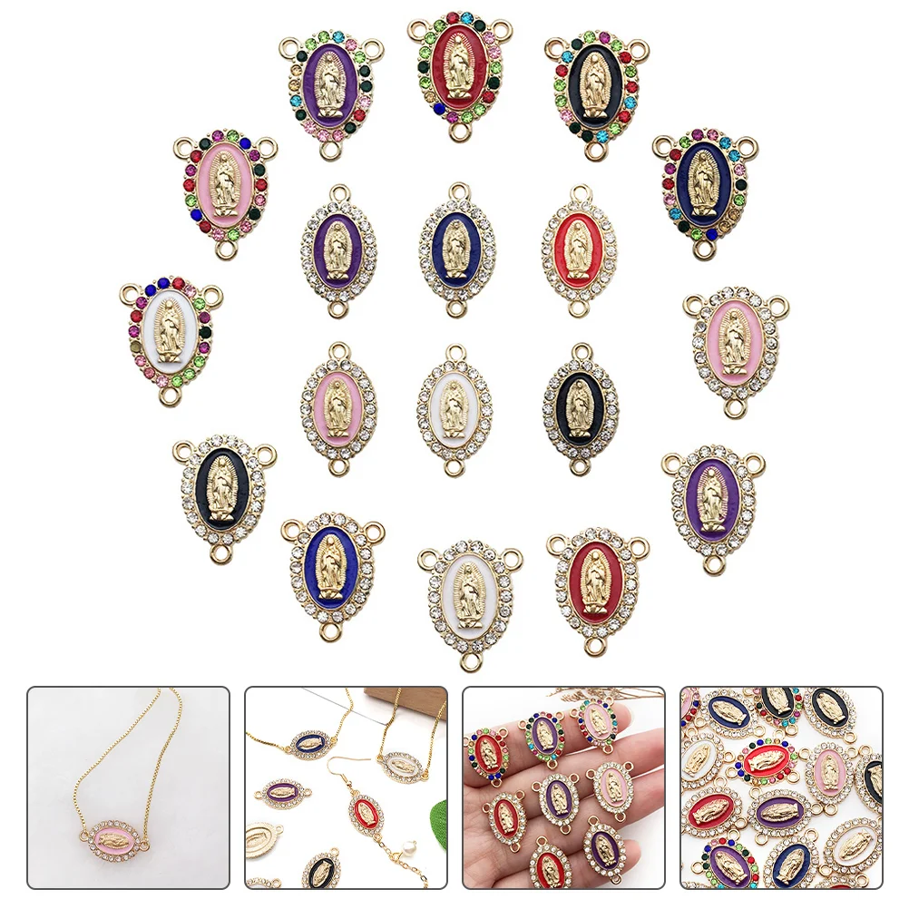 

18 Pcs Our Lady Pendant Delicate Jewelries DIY Charms Necklace for Jewelry Making Manicure Material Crafts Zinc Alloy