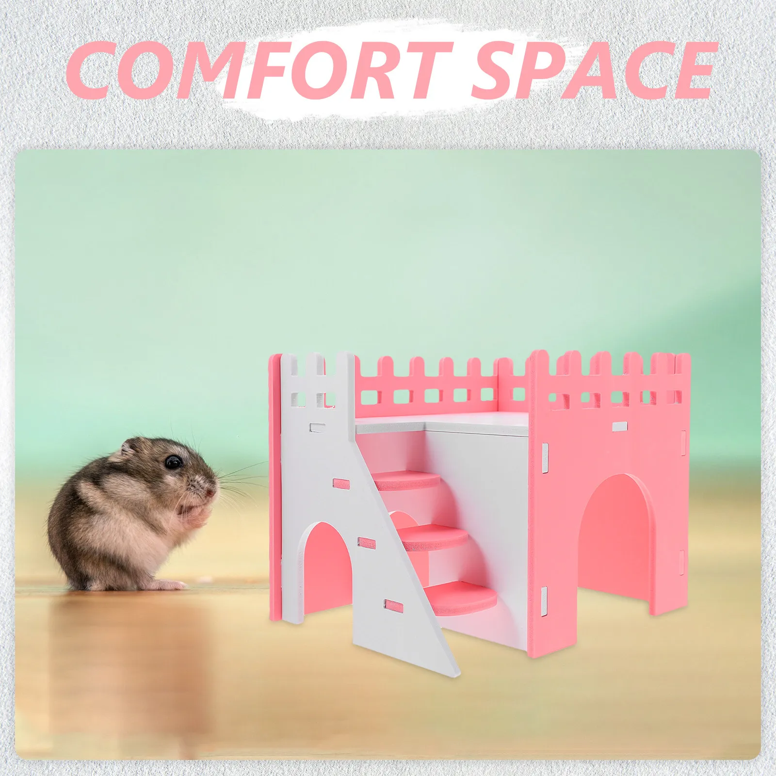1Set Pink PVC Hamster Hideout House Large Multi Chamber Small Pet Hut for Rabbit Squirrel Hedgehog Easy Cleaning Cozy Warm Cool