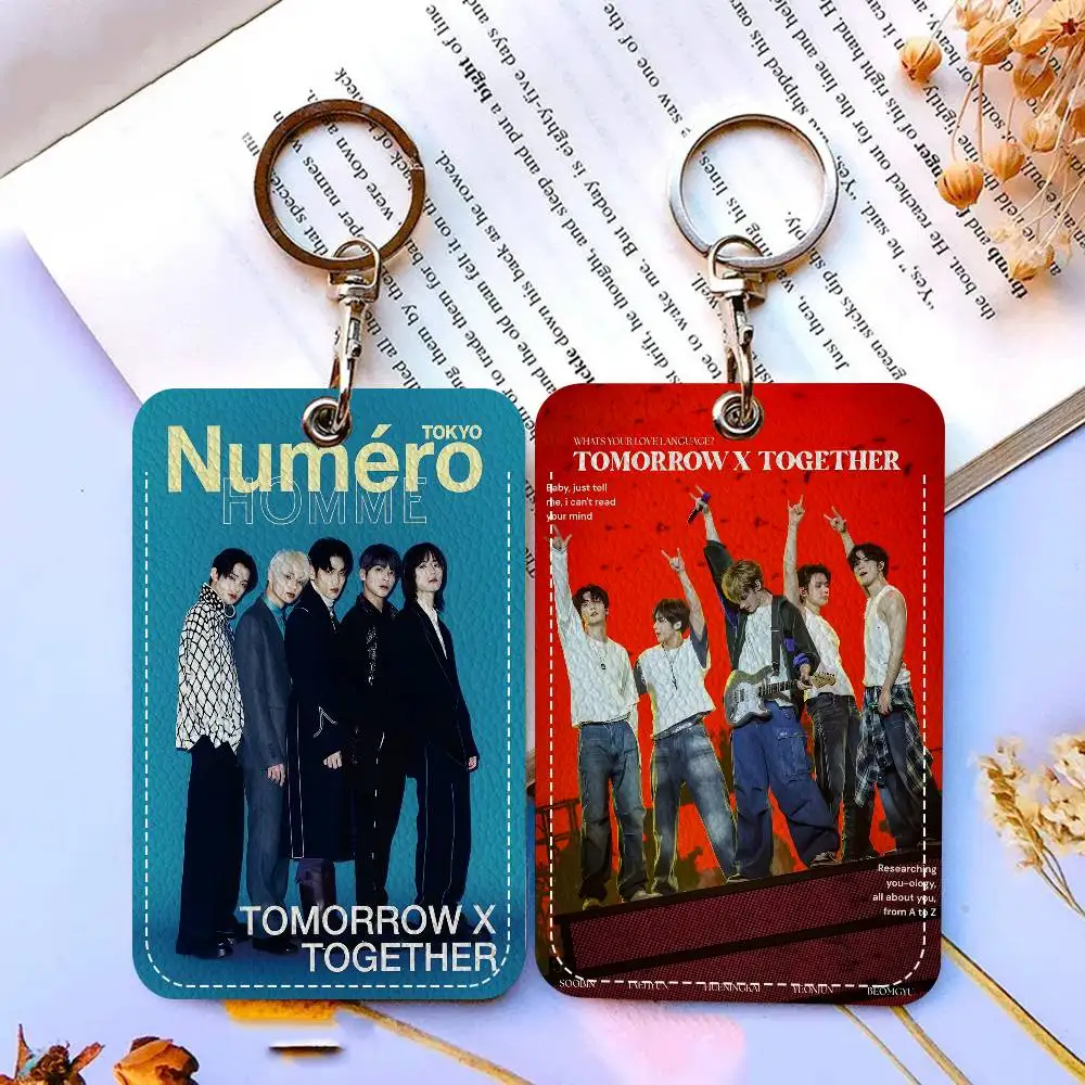 

K-POP T-TOMORROW X T-TOGETHER Card Holders Student ID Card Protective Cover Cases Student Campus Access Cards Key Chain