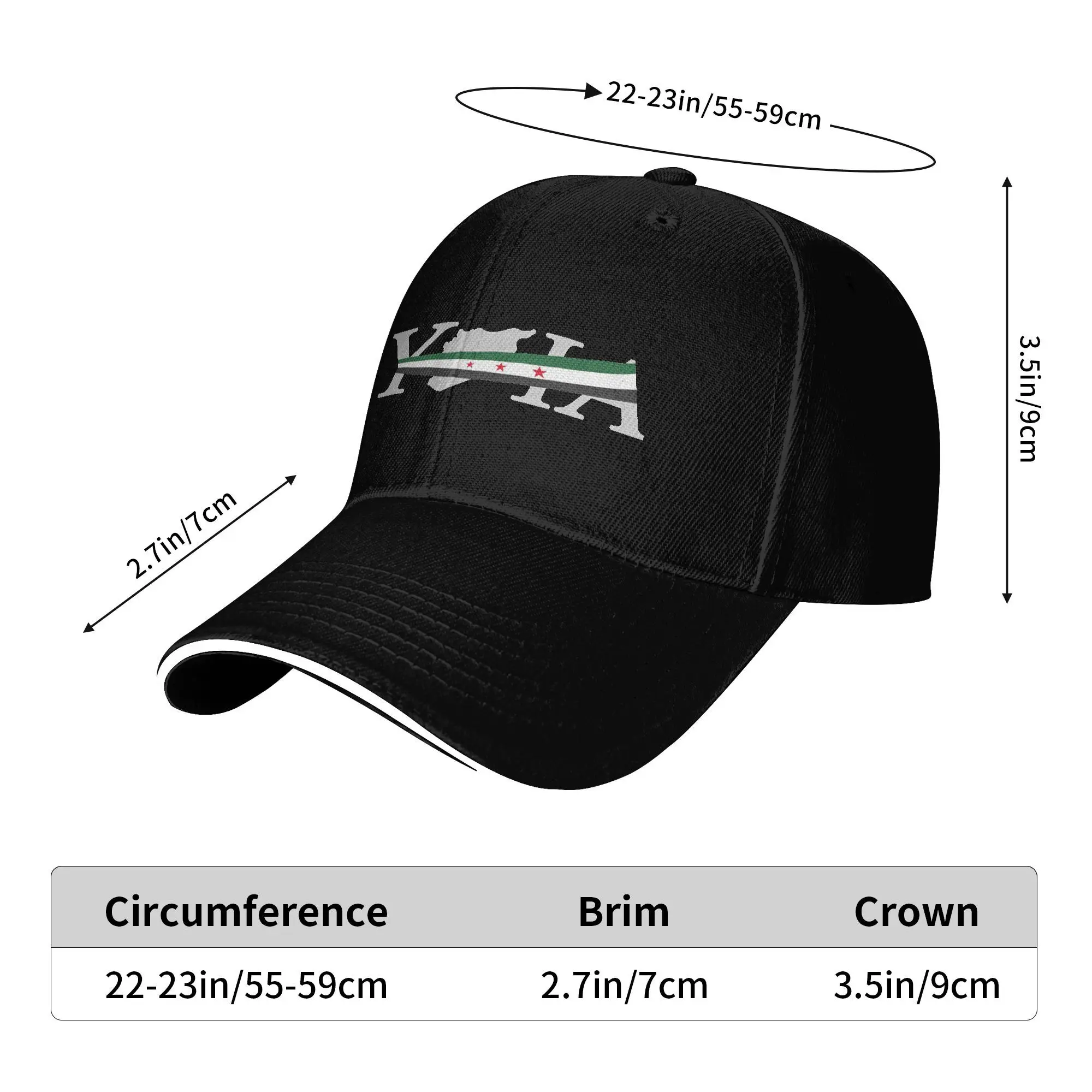 Syria Syrian Flag  Baseball Cap Casual  Sandwich Cap for Men Women Polyester Sun Hat Outdoor view 4