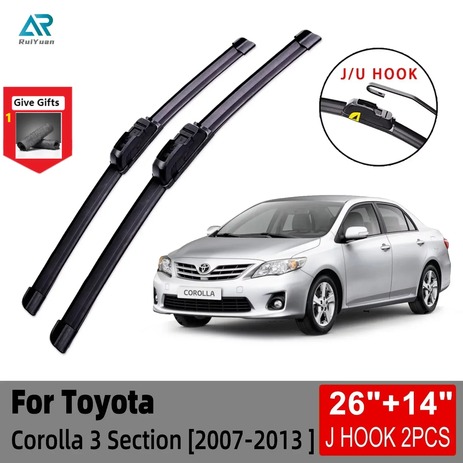 

Передние щетки стеклоочистителя для Toyota Corolla 3 Series 2007-2013, щетки, аксессуары для автомобильного инструмента