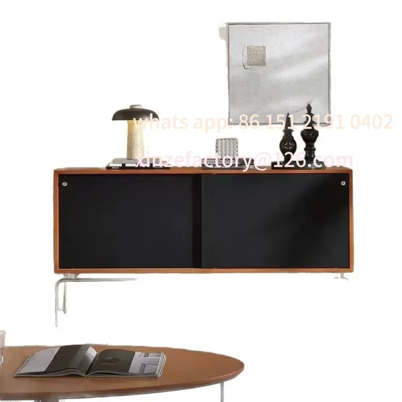 Customizable Medieval Solid Wood Dining Side Cabinet Integrated Against The Wall Household Simple Retro Locker Storage Living Ro