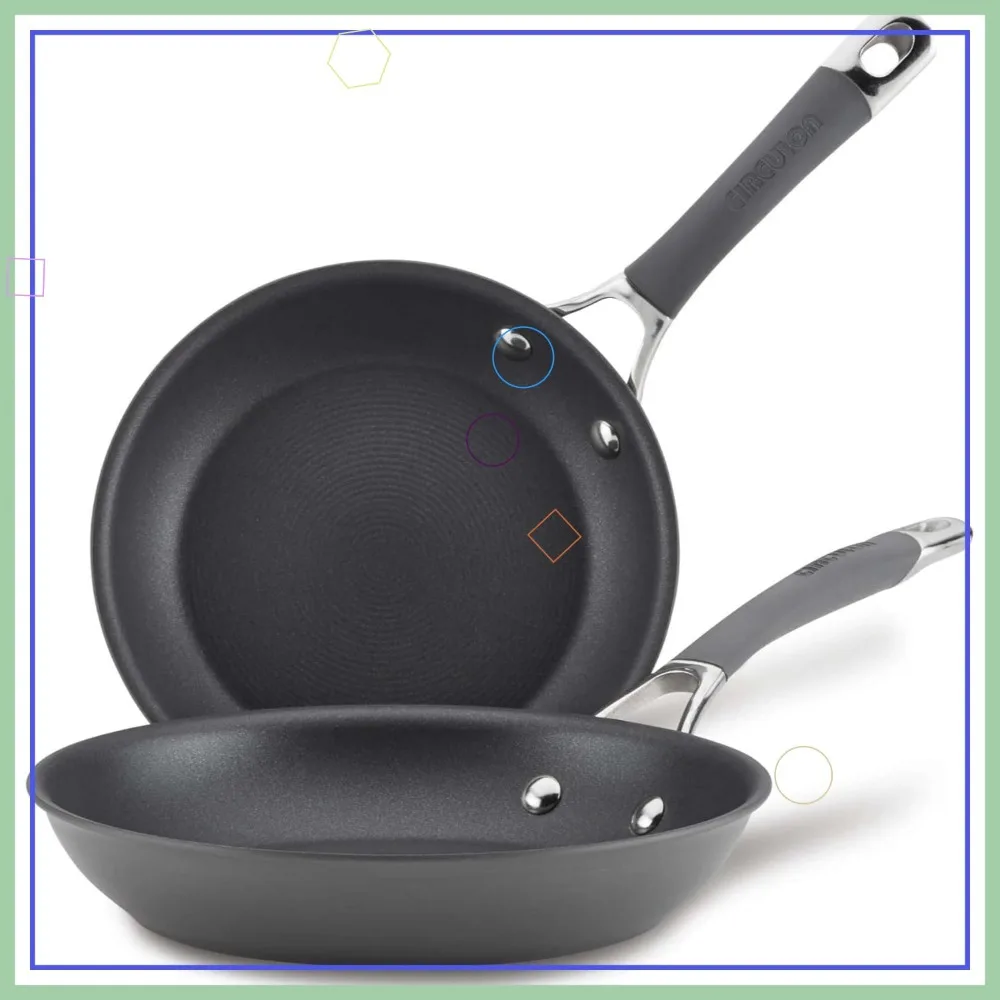 

Набор сковородок с твердым анодированным антипригарным покрытием, 8,5 и 10 дюймов, серые, для легкой готовки
