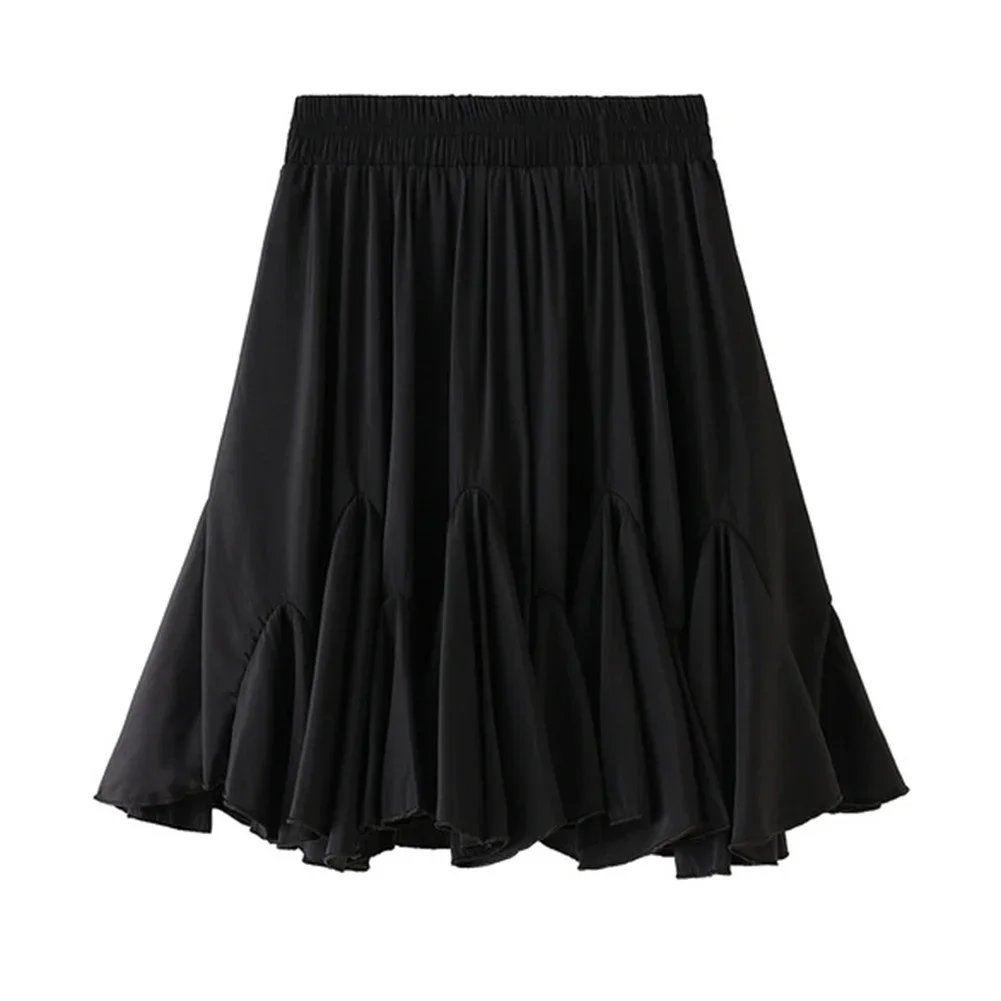 

For Casual Wear Elegant Ruffles Skirt For Casual Outings Spring Skirt Casual Style Daily Wear Polyester Fabric