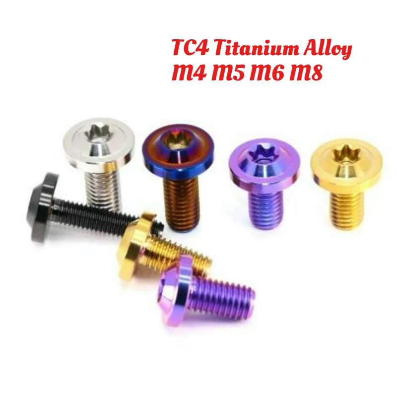 M4 M5 M6 M8 TC4 Titanium Alloy PVD Head Torx Hexalobular Socket Pan Head Electric Scoote Motorcycle Refit Screw Anti-theft Bolt