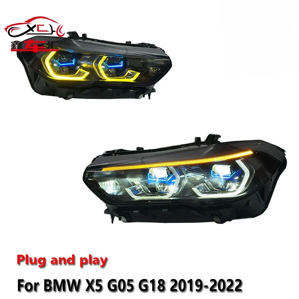 

Car LED Headlight Assemblies For BMW X5 G05 G18 2019-2022 Fog DRL Brake Turn Signal Lamp Plug and Play