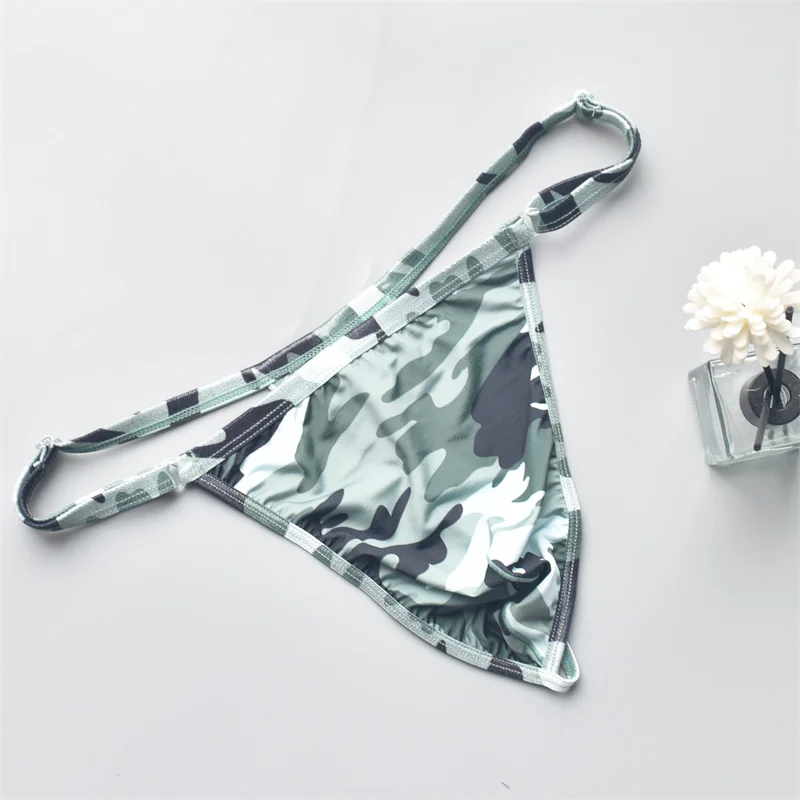 4PCS Men Thongs Underwear G-String One Size Camouflage Low Waist Breathable Comfortable Underpants Sissy Panties Hombre