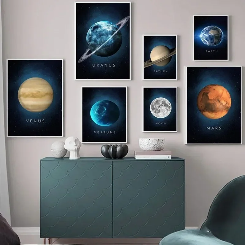 Sun Venus Pictures Painting Nordic Posters for Living Saturn Mars Earth Pluto Planet Wall Art Canvas and Prints Wall Room Decor