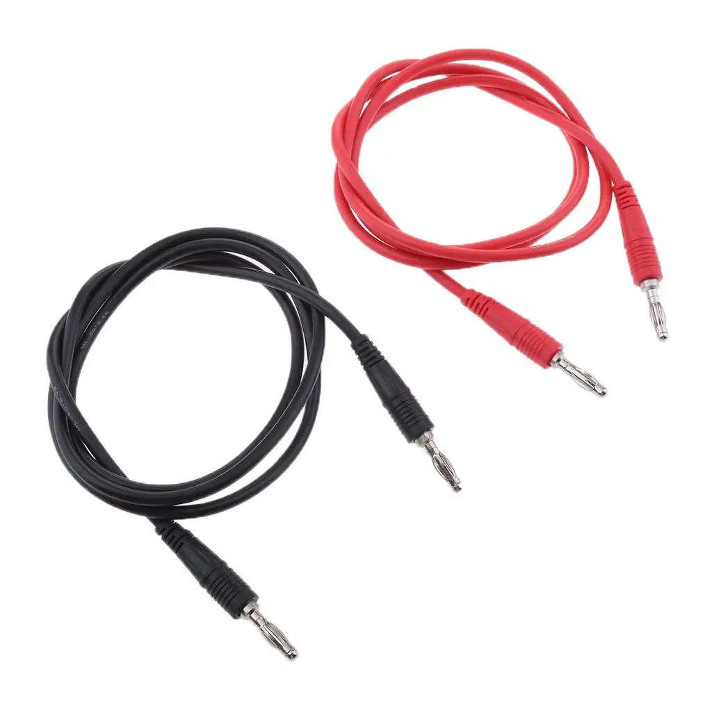 2pieces 4mm Stackable Banana Plug Wire Soft Silicone Test Cord