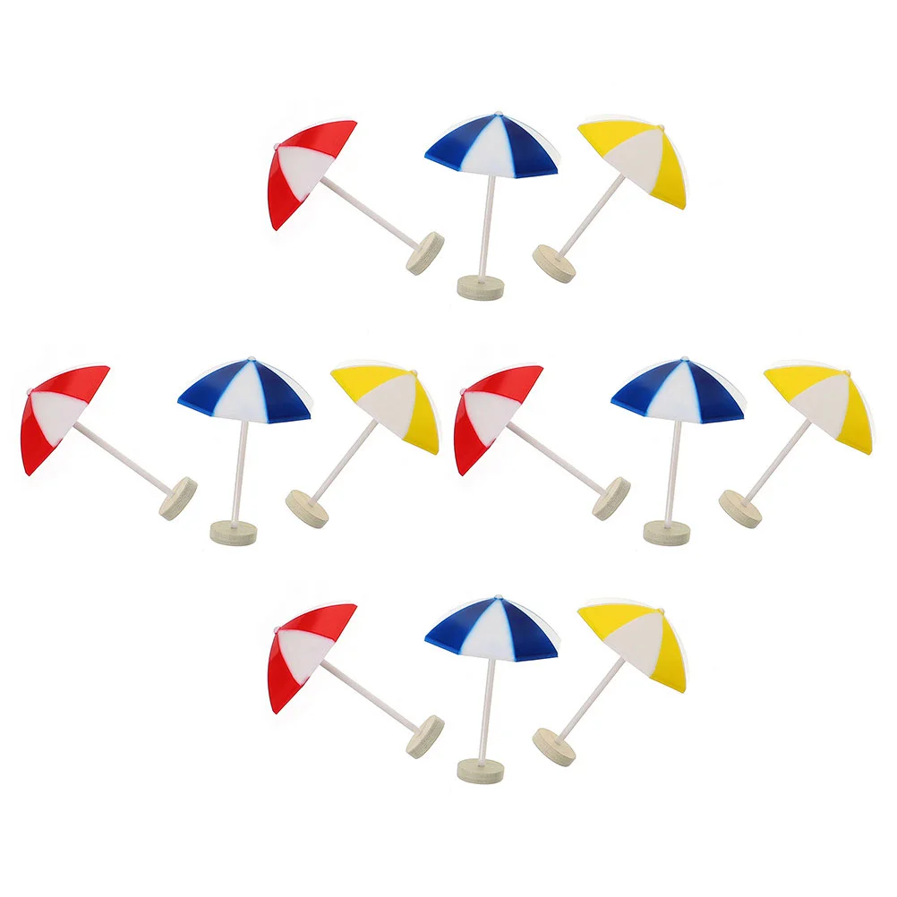 

12 Pcs Fantastic Beach Umbrella Toy House Accessories Miniature Furniture Decorate Ornaments for Sun Toys Plastic