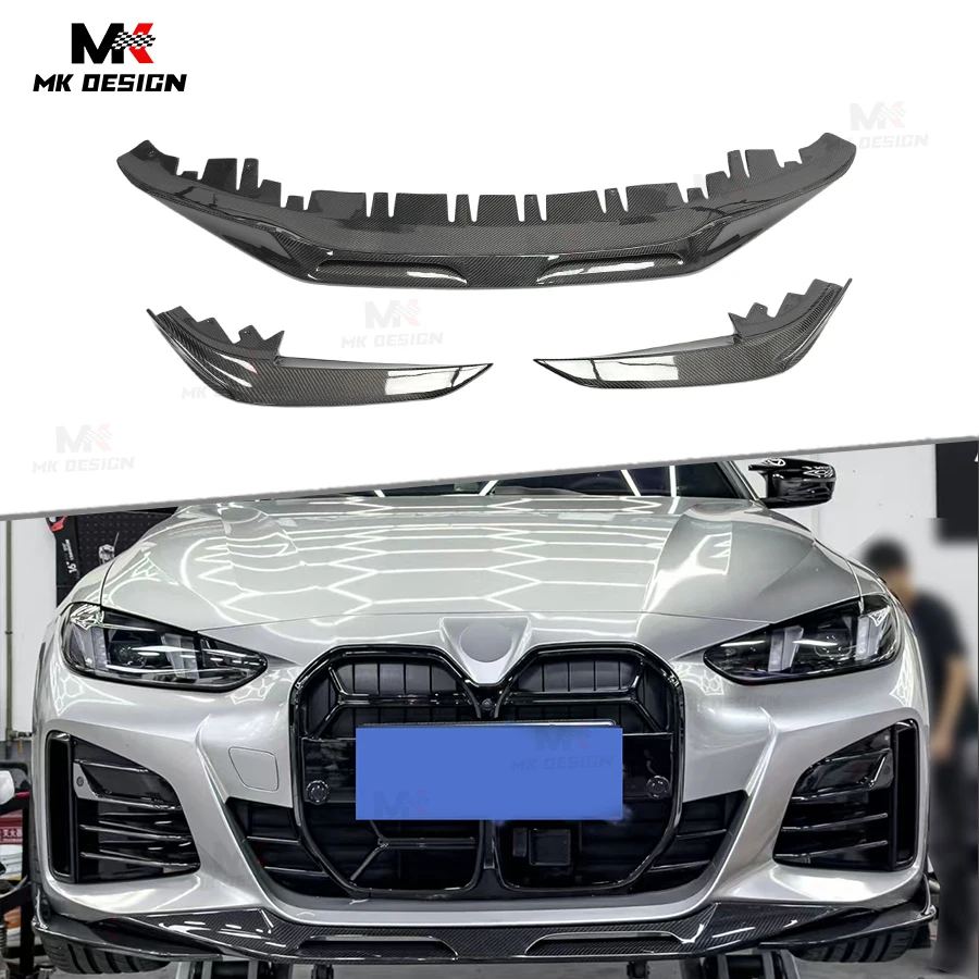 SQ Style Carbon Fiber Front Bumper Lip Chin Spoiler for BMW 4 Series G26 Sedan 2021+ Front Lip Side Splitters Car Styling