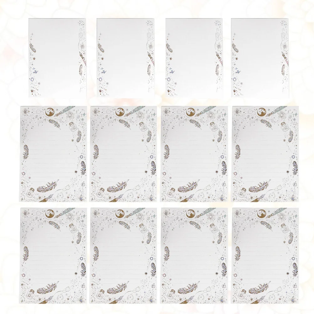 

1Set Invitation Letter Paper Set Hot Stamping Pattern Kraft 4 Envelopes 8 Sheets Christmas Holiday Wedding