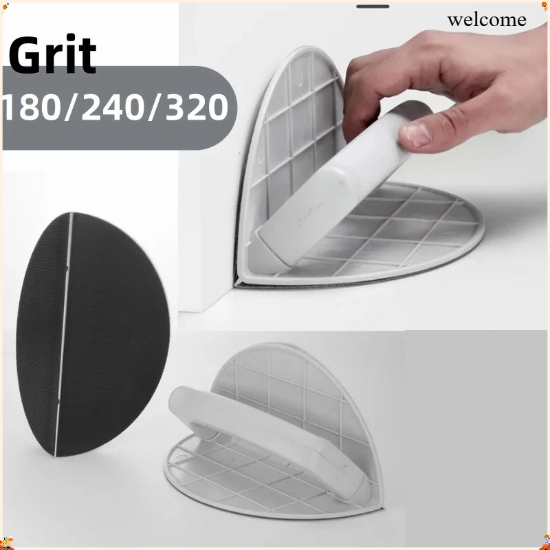 

Multifunctional Semi-Circular Angle Sanding Sandpaper Tool Self-adhesive 90 Degree Sanding Tool for Drywall Sanding Paper Holder