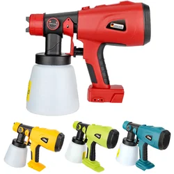 Electric Spray Gun Cordless Paint Sprayer Auto Furniture Steel Coating Airbrush For Makita/Bosch/Dewalt/Milwaukee/Ryobi Battery