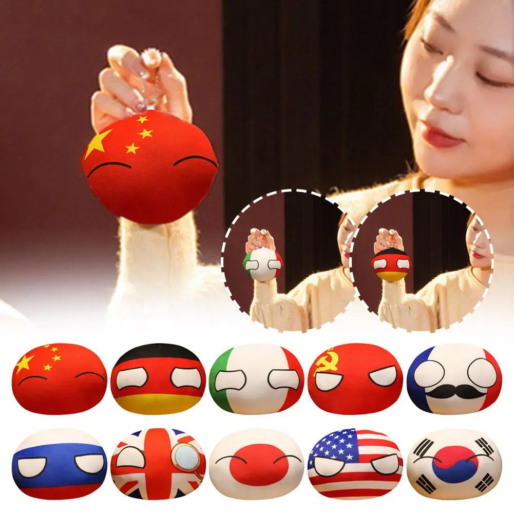 

10cm National Flag Plush Toy Kawaii Country Flag Ball Doll Christmas Sofa Gift Decor Kids Gift F3J3