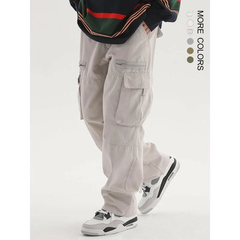 

Retro Cargo Pants for Men Straight Leg Neutral Style Casual Trousers Neutral Gender Other Material 100% Spring Season