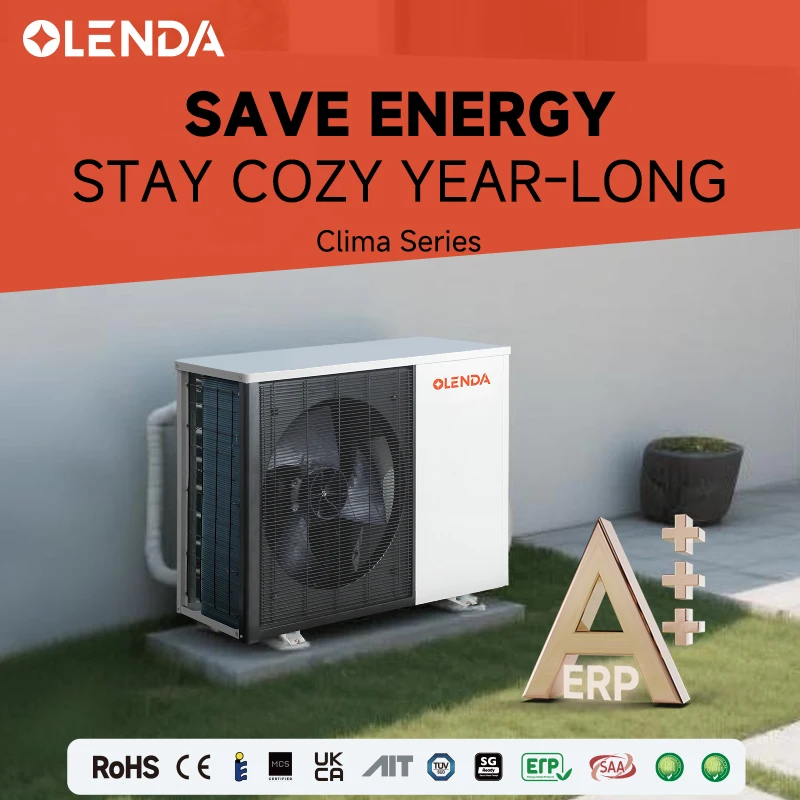 Full DC Inverter Air Source Heat Pump for Household 220V 9.4kW Heating Cooling & Domestic Hot Water CE Certified Varmepumpe