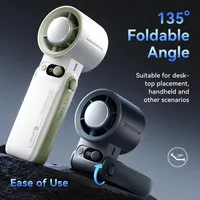 Ventilateur de refroidissement portable à main 199Gear, vitesse du vent puissante, affichage numérique LED 135 ° Ventilateur portable pliable 3-en-1 Tubro 8000mAh F5PRO 5