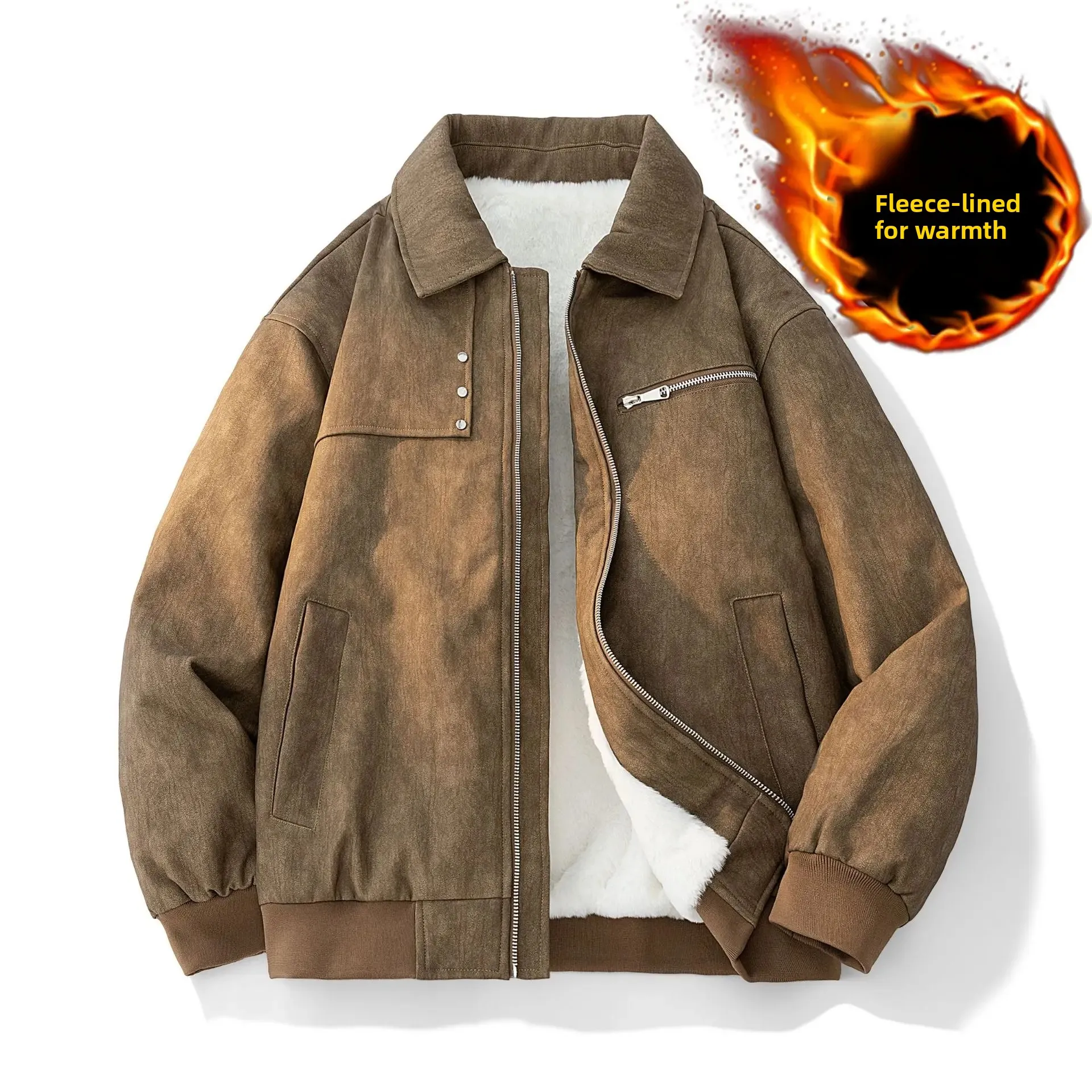 

8XL Мужская куртка из искусственной кожи с флисом, ветрозащитные зимние куртки-бомберы для мужчин, весенне-осеннее повседневное винтажное пальто для мужчин