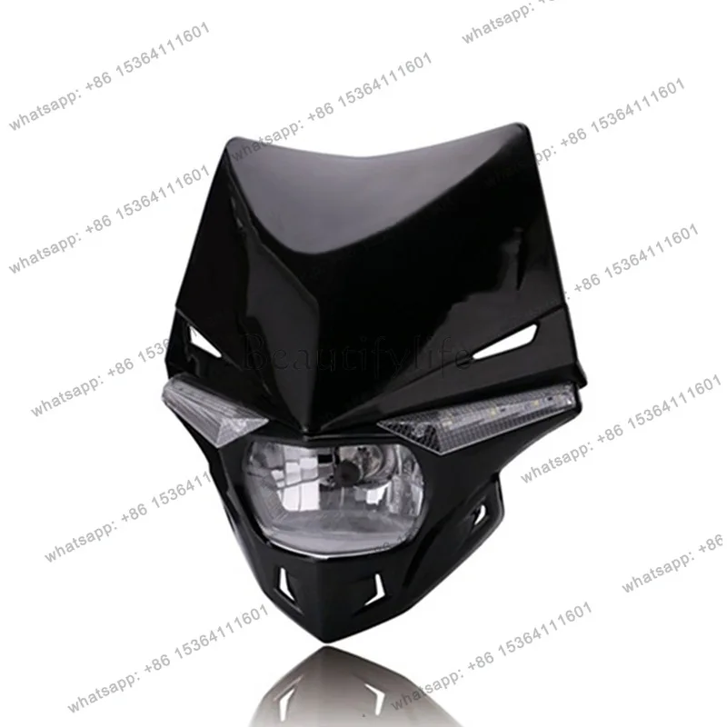

Suitable for off-road motorcycle modification General headlight hood with LED turn signal