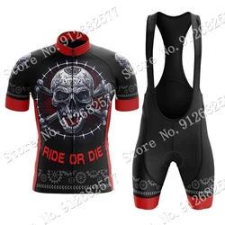 2026 Ride Or Die Cycling Jersey Set Summer Skull Cycling Clothing Road Bike Shirts Suit Bicycle Bib Shorts MTB Wear Ropa