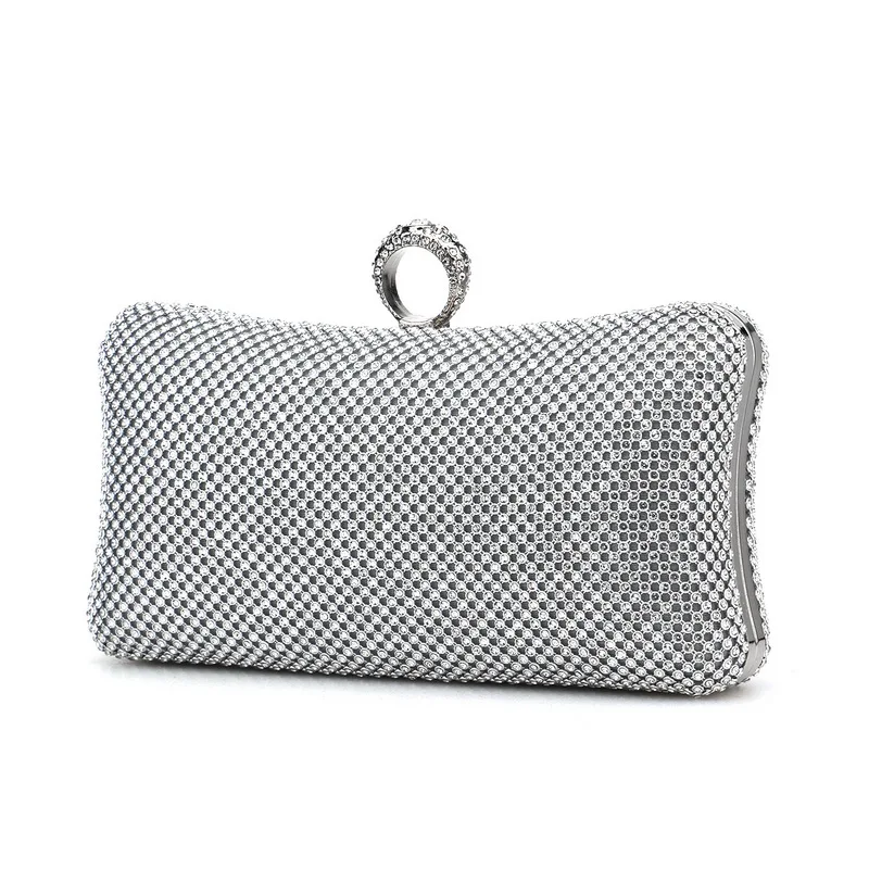 Ladies Evening Party Clutch Bag Evening Clutch Handbag Chain Women Wallet Purse for Cellphone Lipstick Wedding Clutch Silver