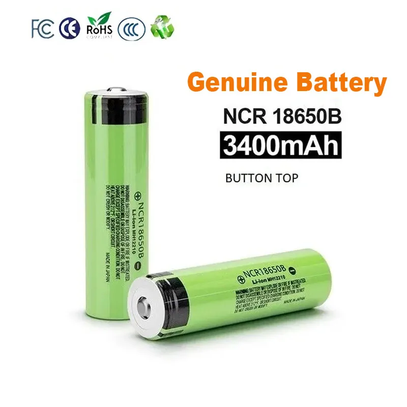 100% New Original NCR18650B 3.7V 3400mAh 18650 Lithium Top Button Rechargeable Battery for Flashlight