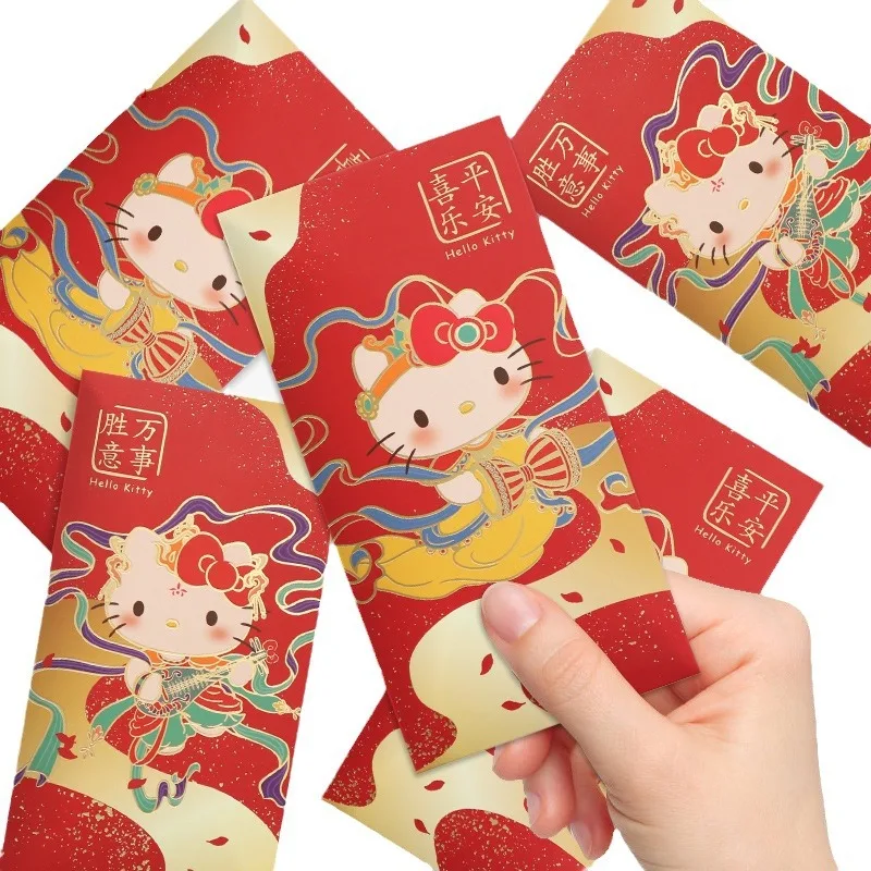 산리오 헬로 키티 귀여운 Dunhuang Kt 고양이 빨간 봉투, 카와이 주변 승리, 모든 축복 새해 돈 포장