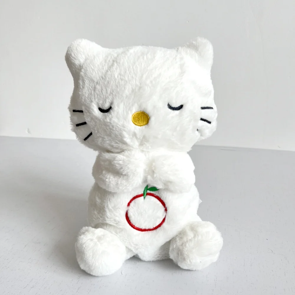 In stock! New glowing breathing white cat baby sleeping music early education hot selling plush doll