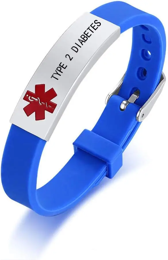 Fashionable Alert ID Bracelet Adjustable Men's and Women's Emergency Assistance Silicone Bracelets