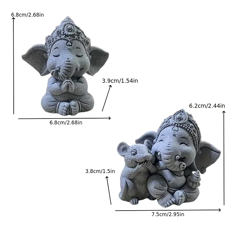 Statue d'éléphant gardien avec les mains jointes en position de prière, pour la décoration de la maison, sculpture en polyrésine peinte à la main, 1 pièce