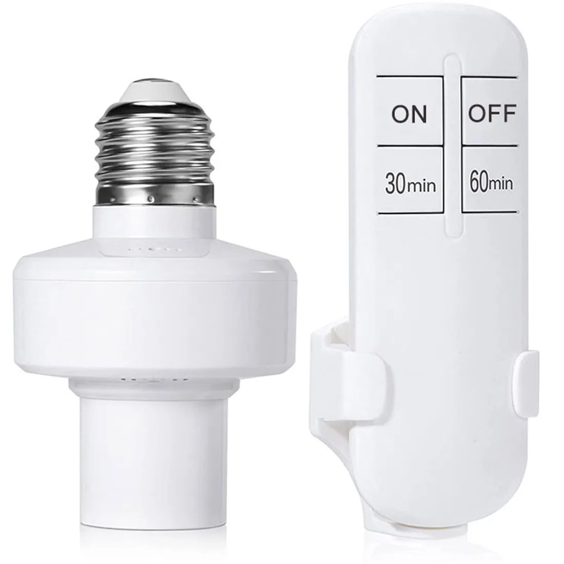 

Wireless Remote Control Light Socket 30/60mins Timing Screw in E26/E27 Bulb Holder Smart Base for Closet, Basement, Attic,Stair