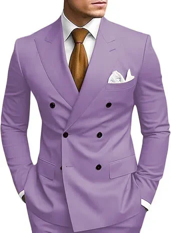 رجل 2 قطعة الزي مجموعة مزدوجة الصدر، مزدوجة الشق دعوى لفساتين الزفاف مرحلة زي التخرج عارضة البدلة