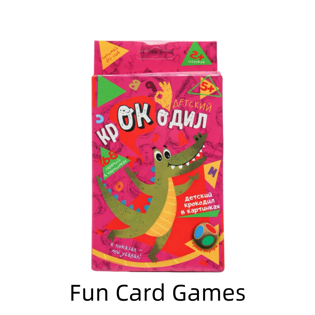 

Игра « Crocodile» 28 Карт, Card Game, Suitable for Family Parties, Suitable for Gifts (Color Slight Color Difference, Dice Random Color)