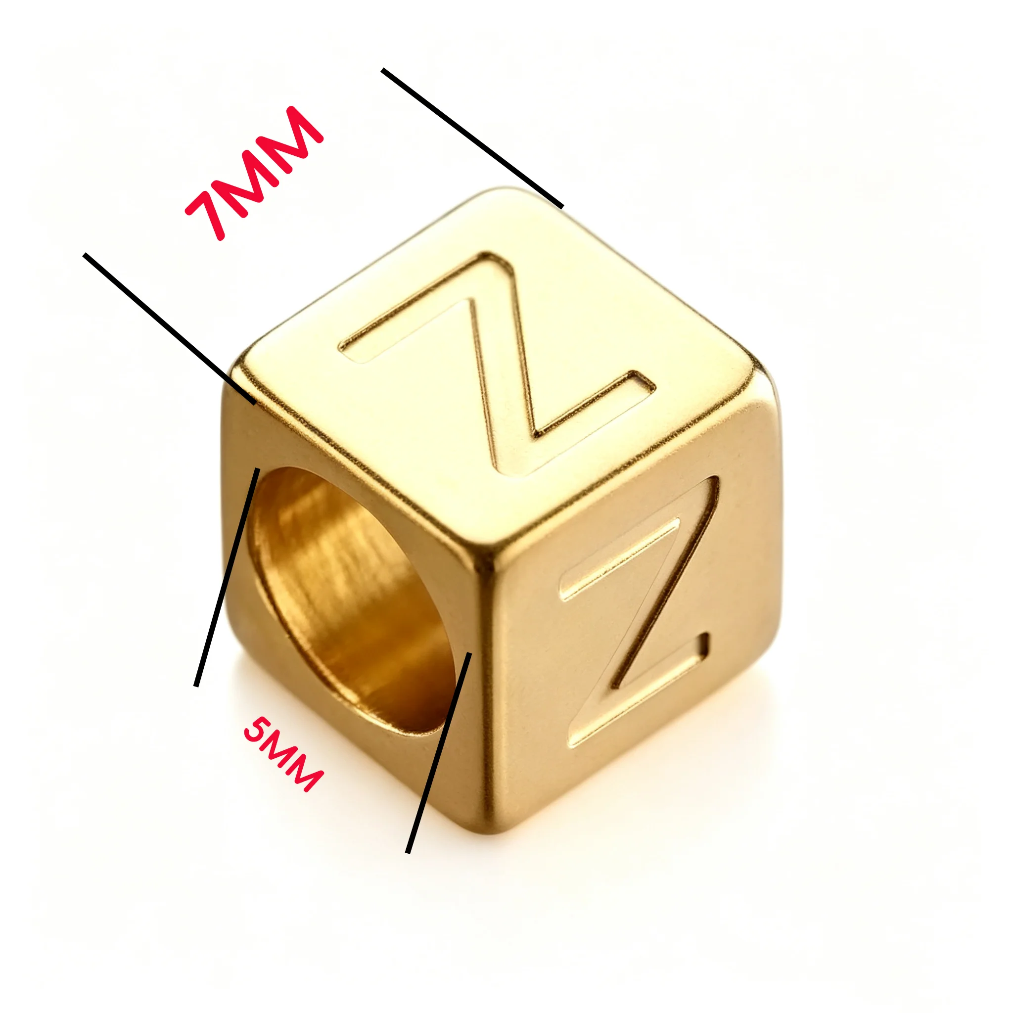 5Pcs /10Pcs Stainless Steel Square A-Z Letter Bracelets Alphabet Charms Spacer Beads DIY Jewelry Accessories Making
