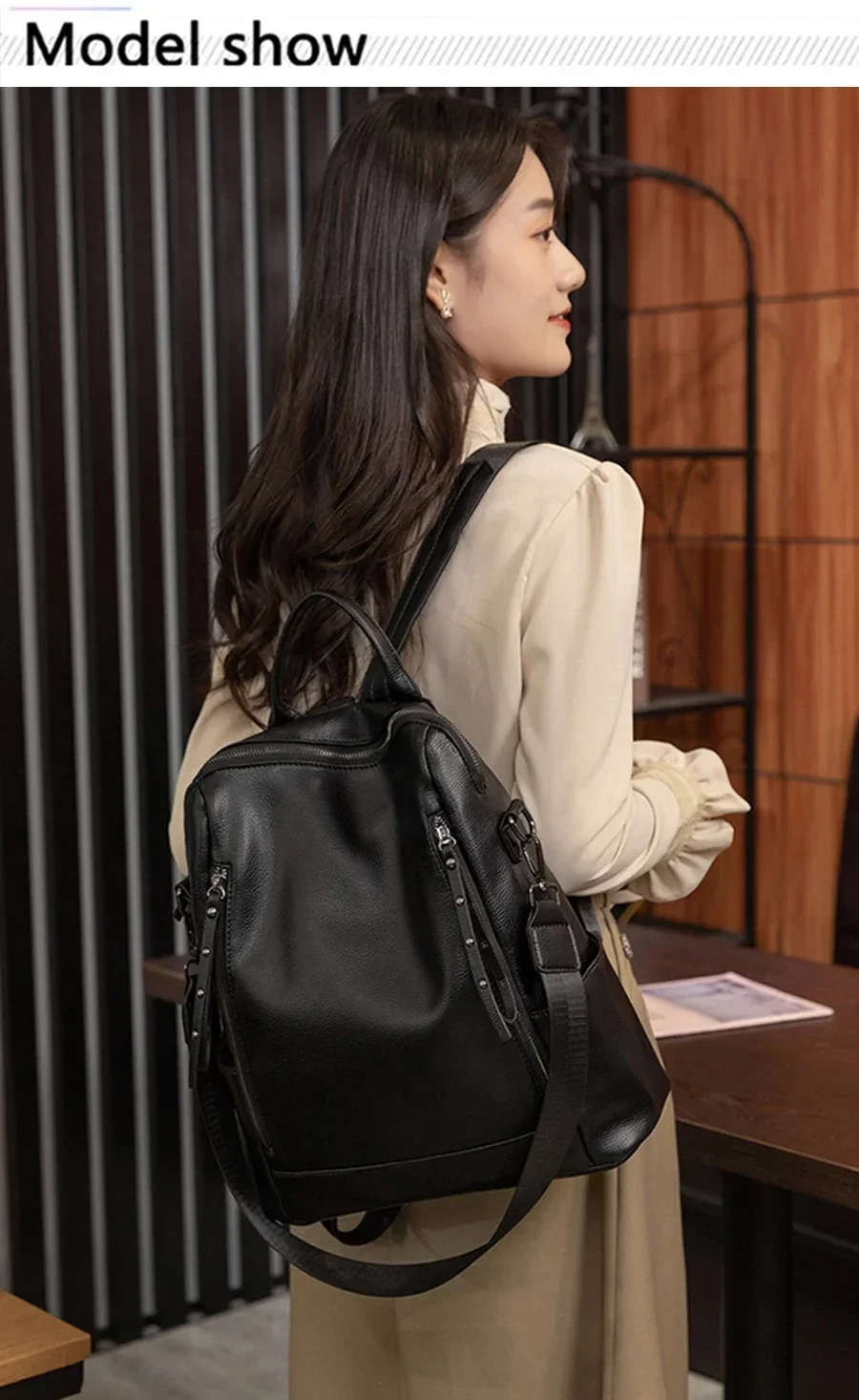 New Fashion Women\'s Backpack High Quality Leather Backpack Leisure Large Capacity Multi-functional Female Travel Bag Mochila