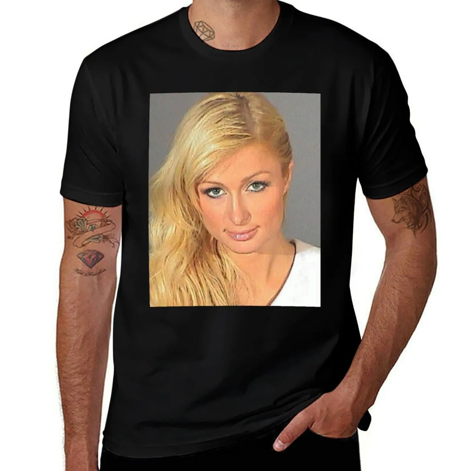 Paris Hilton's 2007 Mugshot T-Shirt t shirt custom print T-Shirt