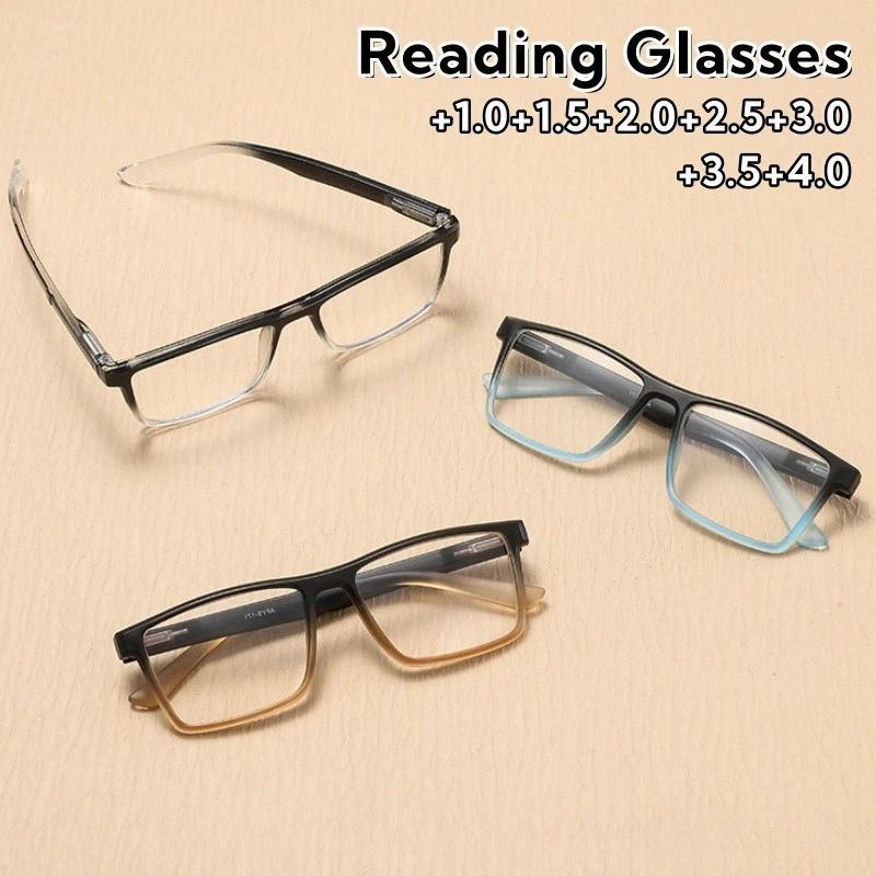 

Fashion Men's Reading Glasses Korean Version of Retro Anti-Blue Light High-Definition Presbyopia Eyeglasses +1.0 To +4.0
