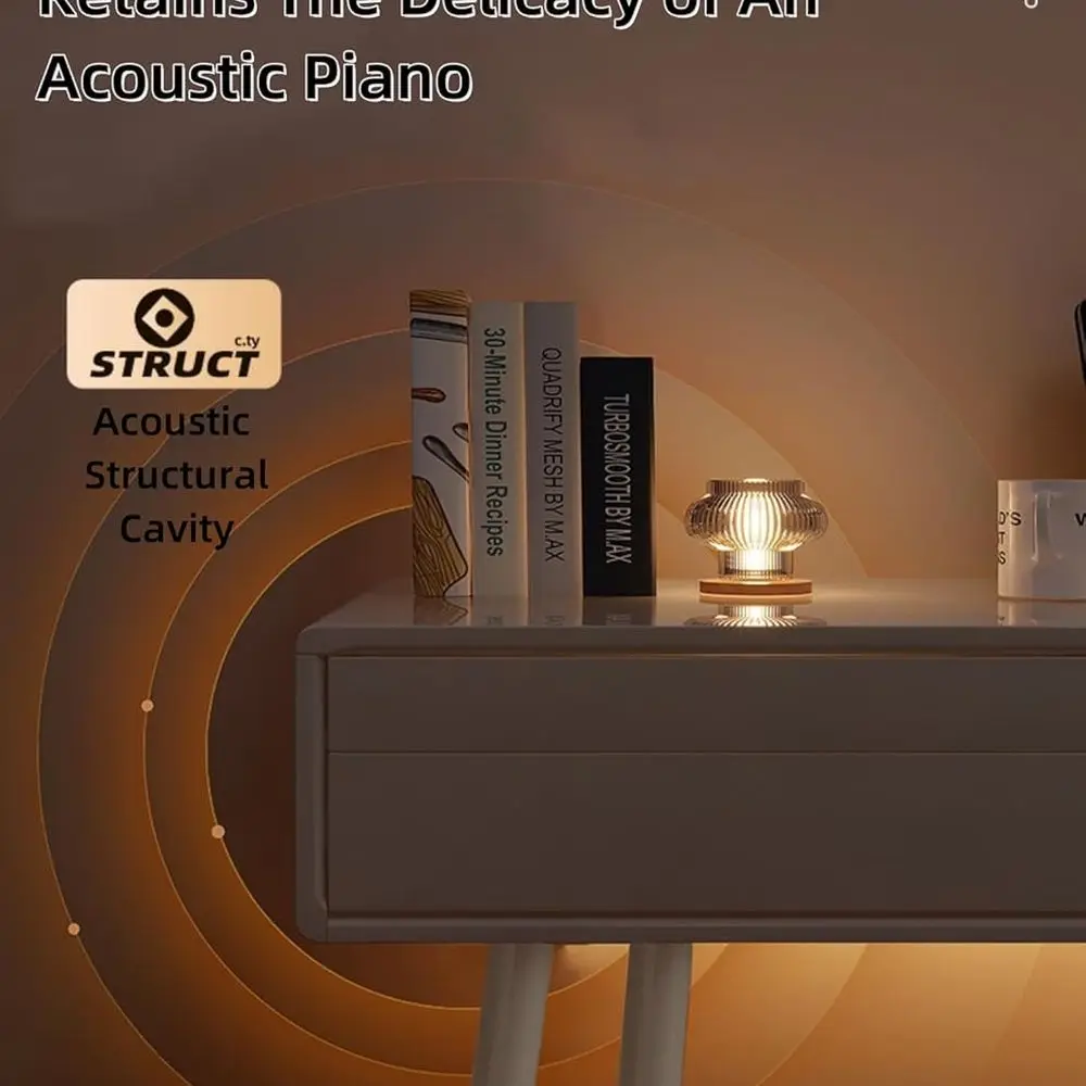 88-Key High-End Electric Grand Piano Desk Model for All Skill Levels in Pink (No Bench)