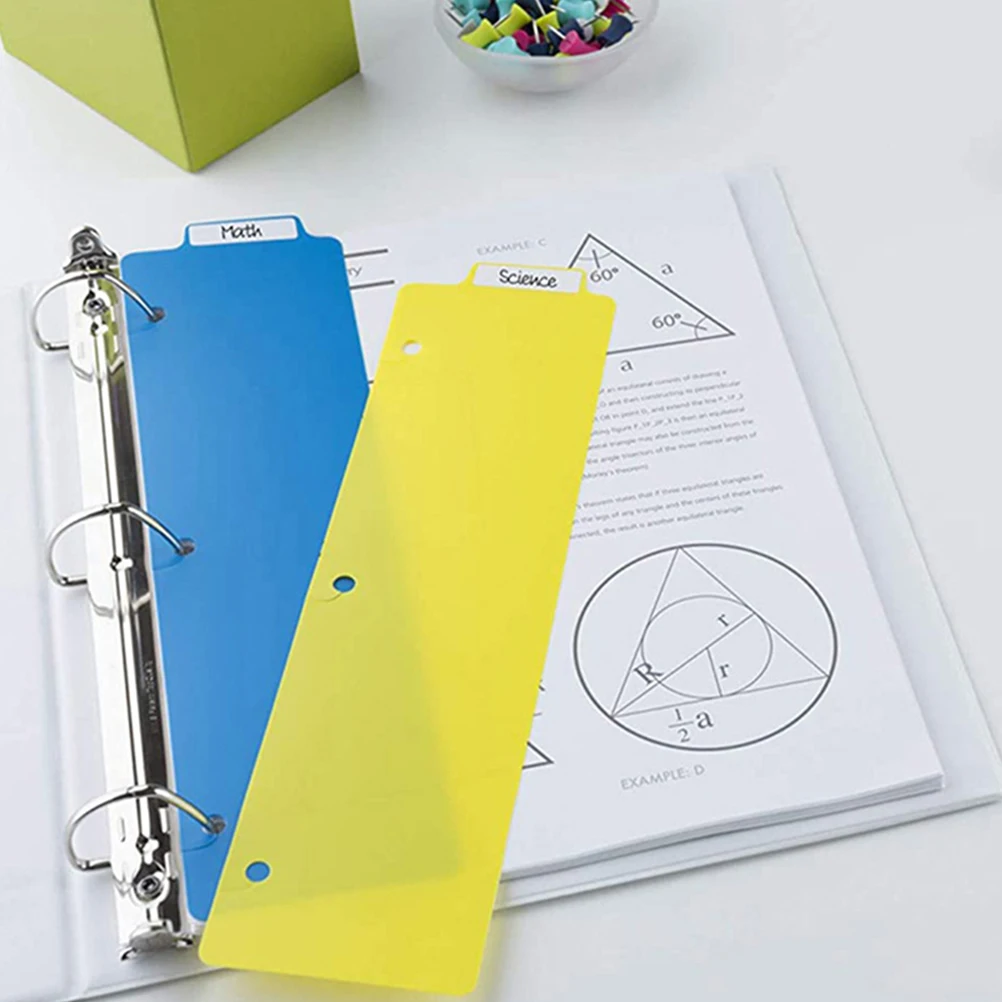 

15pcs Binder Bookmarks Mini Tabs Spiral Planner 3-ring Dividers ABS Material Notebook Organizers Section Separators Student